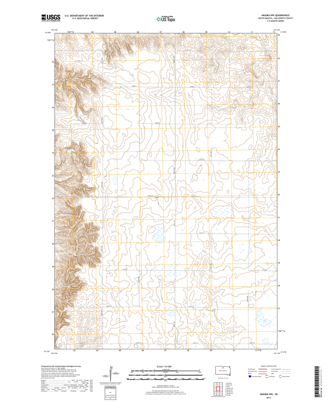 Akaska NW South Dakota  - 24k Topo Map