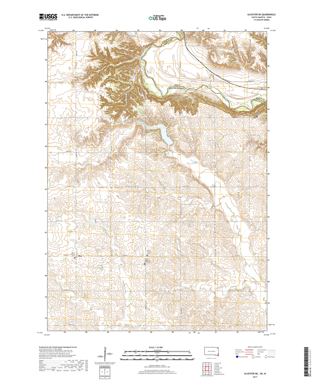 Alcester NE South Dakota - Iowa - 24k Topo Map