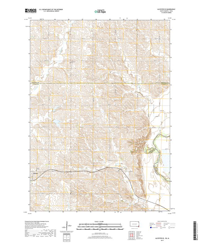 Alcester SE South Dakota - Iowa - 24k Topo Map