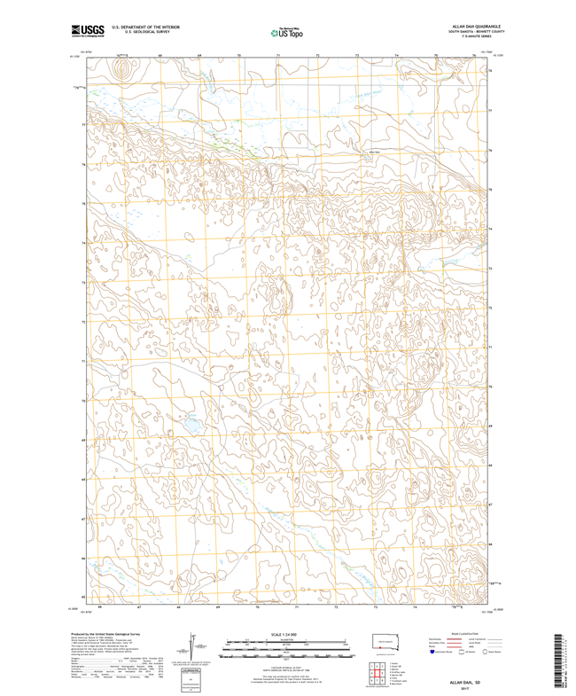 Allan Dam South Dakota  - 24k Topo Map