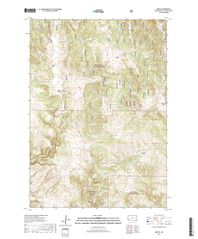 Argyle South Dakota  - 24k Topo Map
