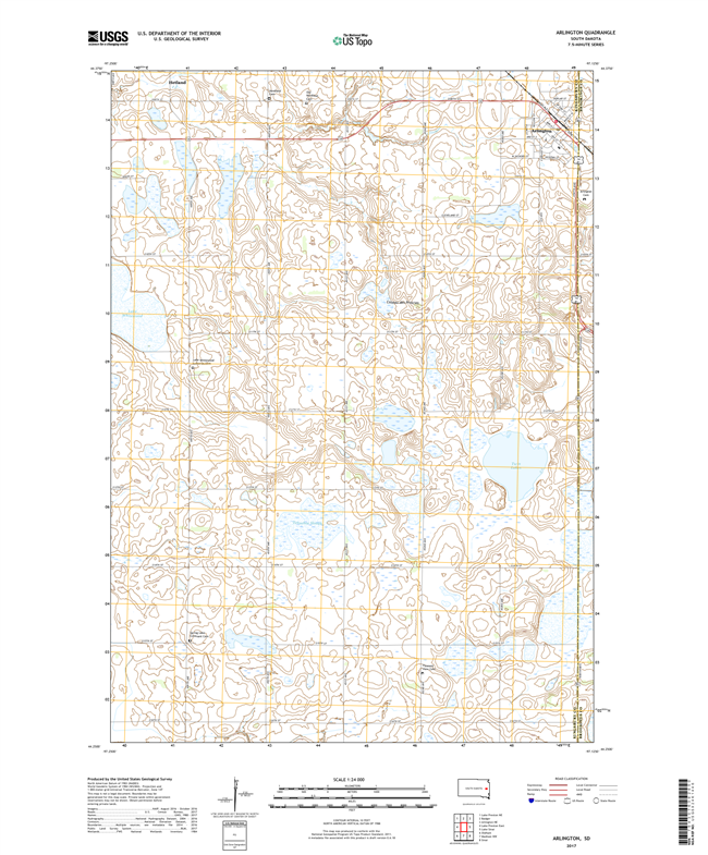 Arlington South Dakota  - 24k Topo Map
