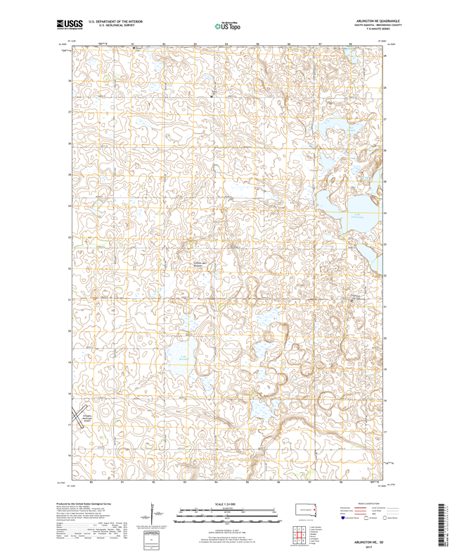 Arlington NE South Dakota  - 24k Topo Map