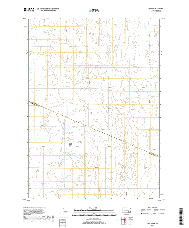 Armour SW South Dakota  - 24k Topo Map