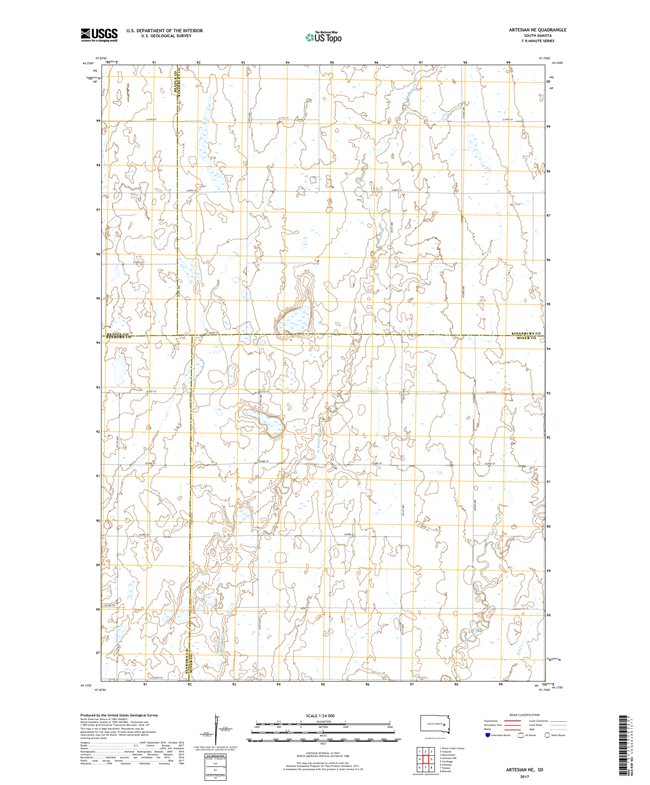 Artesian NE South Dakota  - 24k Topo Map