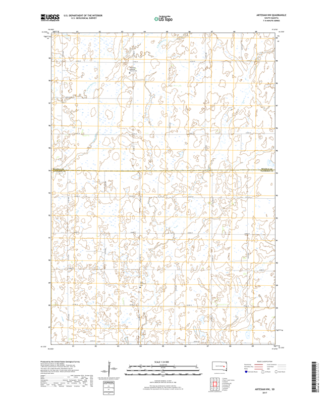 Artesian NW South Dakota  - 24k Topo Map