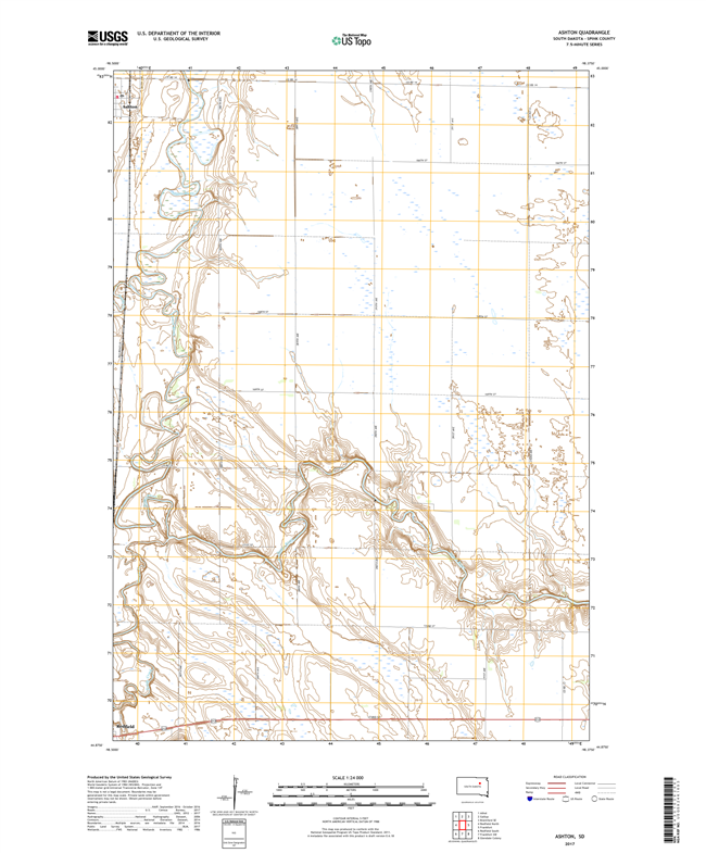 Ashton South Dakota  - 24k Topo Map