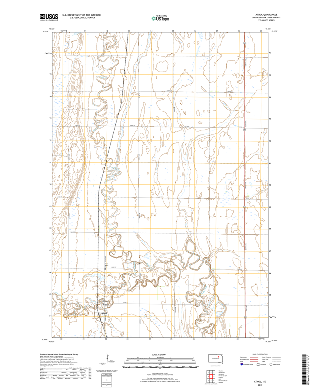 Athol South Dakota  - 24k Topo Map