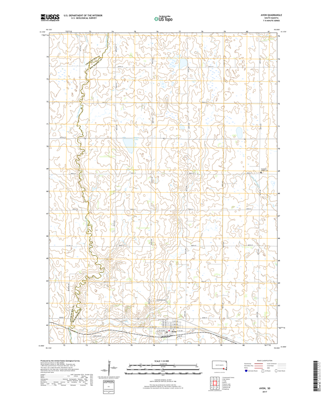 Avon South Dakota  - 24k Topo Map