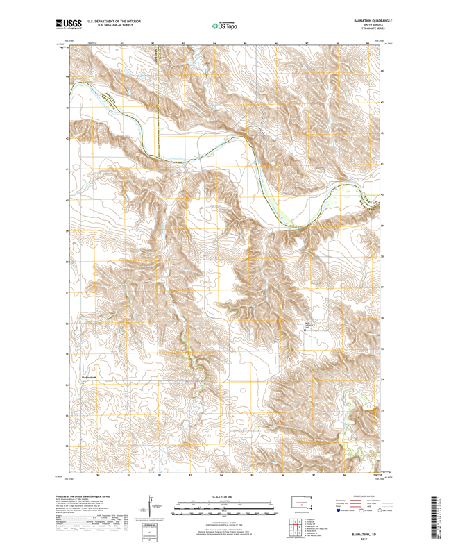 Badnation South Dakota  - 24k Topo Map
