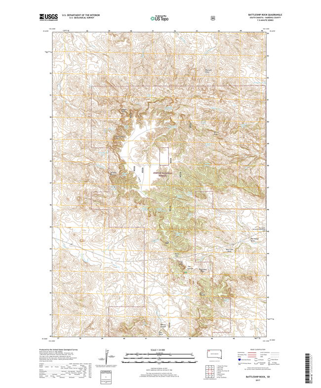 Battleship Rock South Dakota  - 24k Topo Map