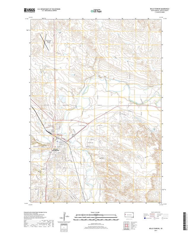 Belle Fourche South Dakota  - 24k Topo Map