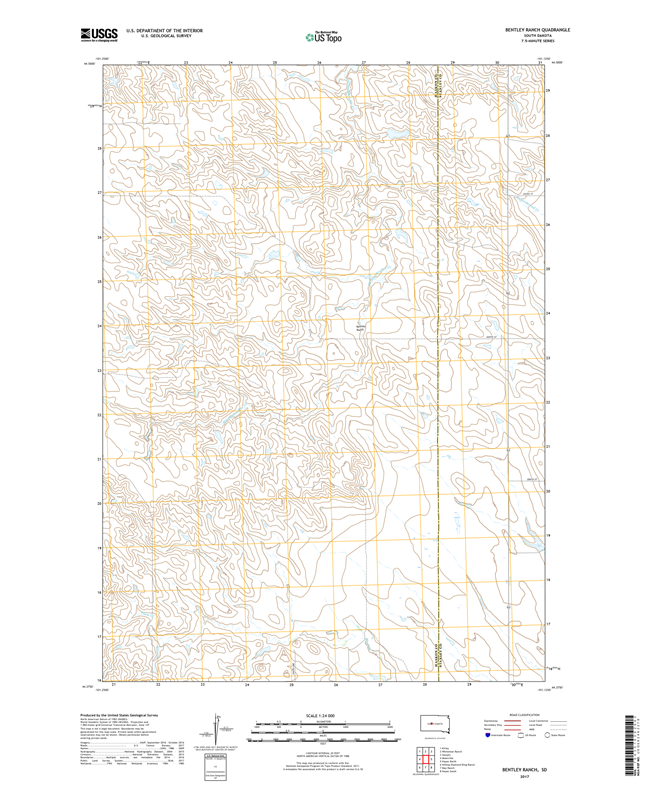 Bentley Ranch South Dakota  - 24k Topo Map