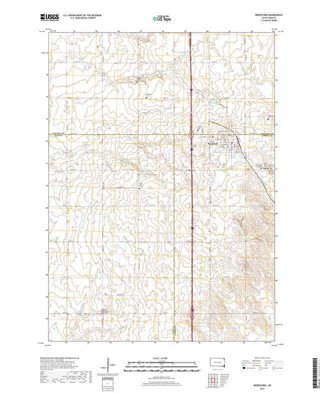 Beresford South Dakota  - 24k Topo Map