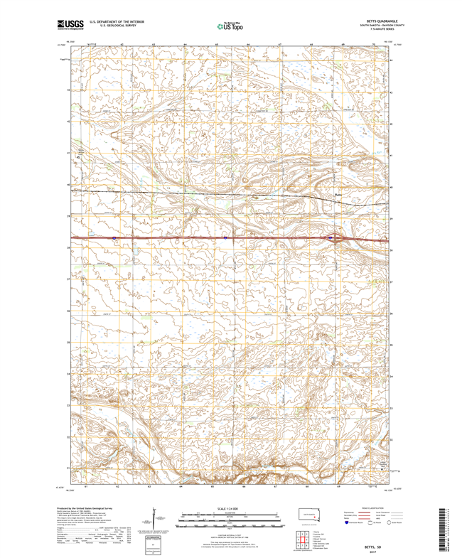 Betts South Dakota  - 24k Topo Map