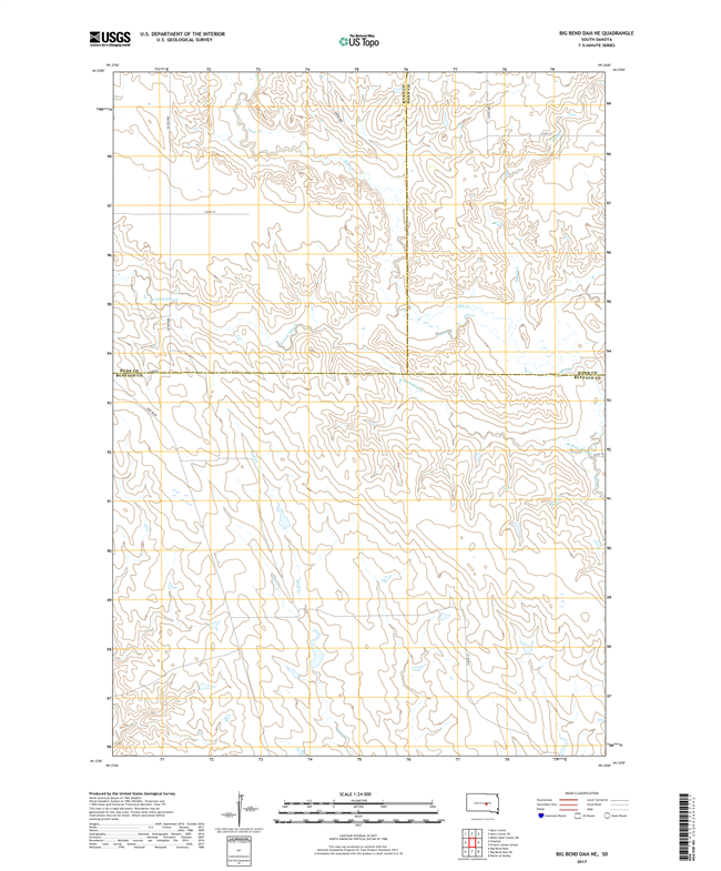 Big Bend Dam NE South Dakota  - 24k Topo Map