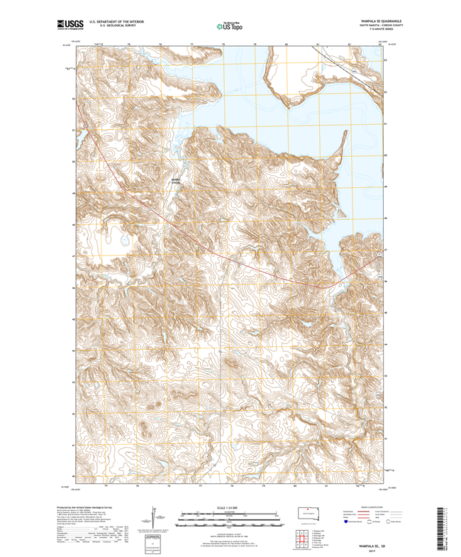 Wakpala SE South Dakota  - 24k Topo Map