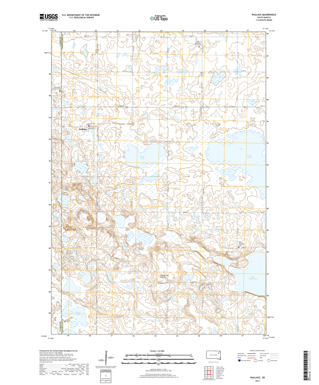 Wallace South Dakota  - 24k Topo Map