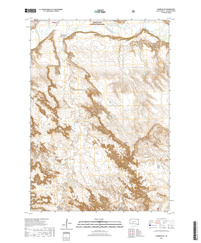 Wanblee NE South Dakota  - 24k Topo Map