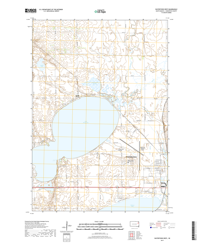 Watertown West South Dakota  - 24k Topo Map