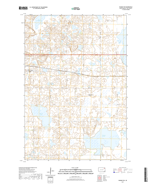 Waubay SW South Dakota  - 24k Topo Map