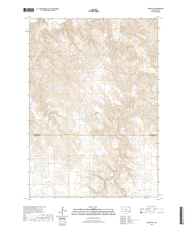 Wendte NE South Dakota  - 24k Topo Map