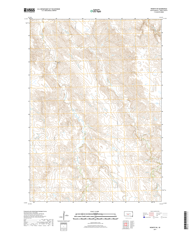 Wendte SW South Dakota  - 24k Topo Map