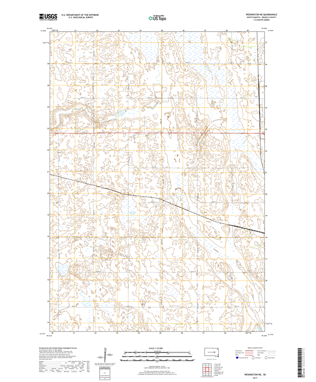 Wessington NE South Dakota  - 24k Topo Map