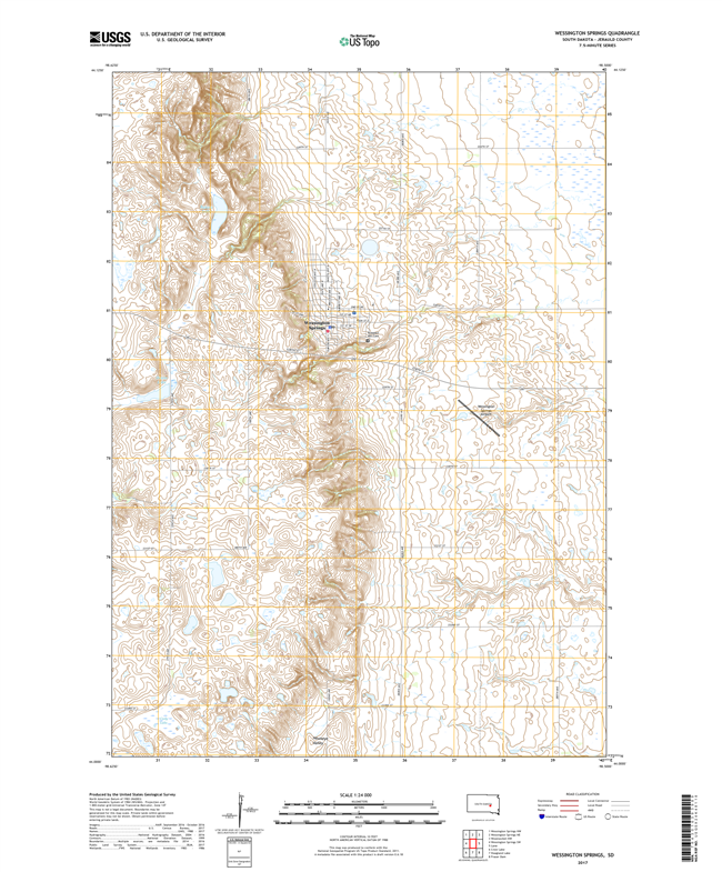 Wessington Springs South Dakota  - 24k Topo Map