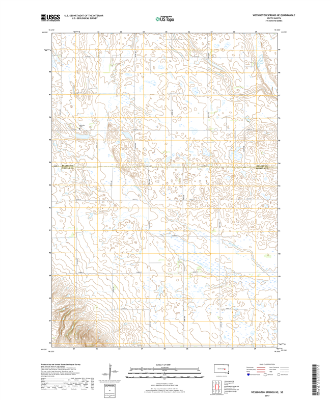 Wessington Springs NE South Dakota  - 24k Topo Map