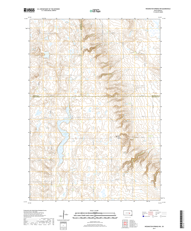 Wessington Springs NW South Dakota  - 24k Topo Map