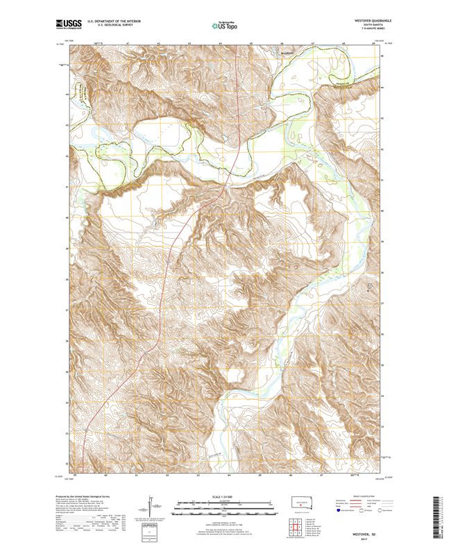 Westover South Dakota  - 24k Topo Map