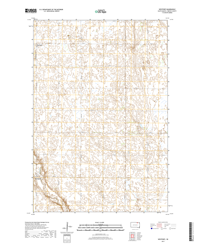 Westport South Dakota  - 24k Topo Map