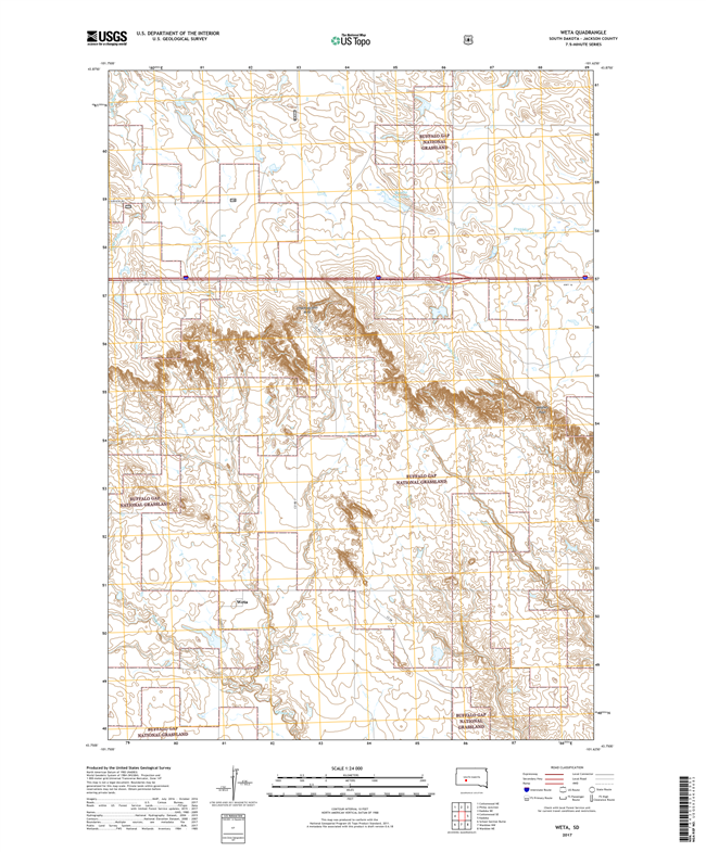 Weta South Dakota  - 24k Topo Map
