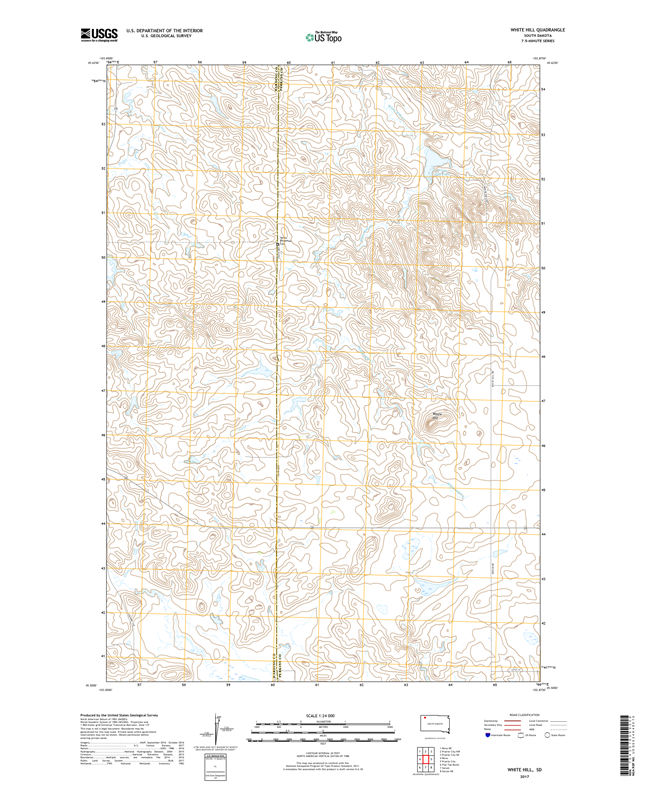 White Hill South Dakota  - 24k Topo Map