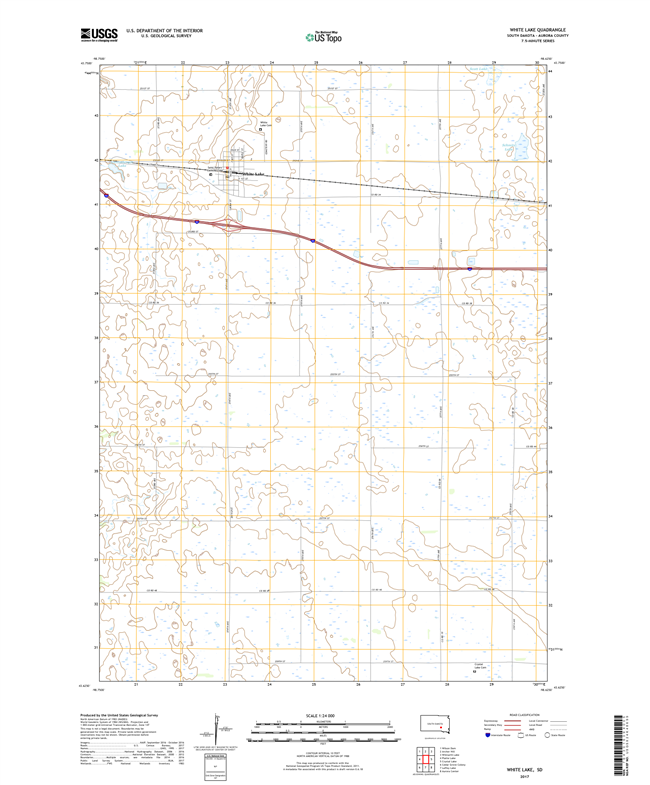 White Lake South Dakota  - 24k Topo Map