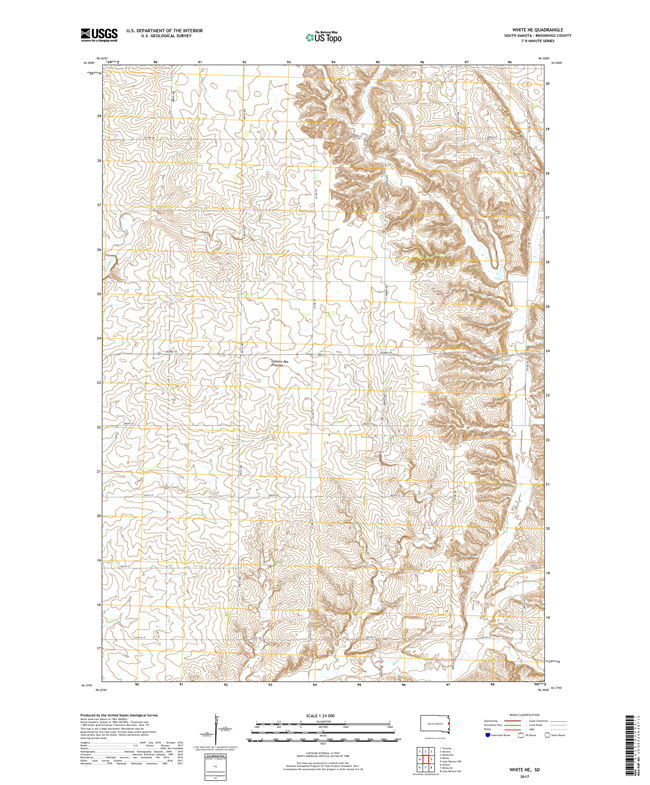White NE South Dakota  - 24k Topo Map