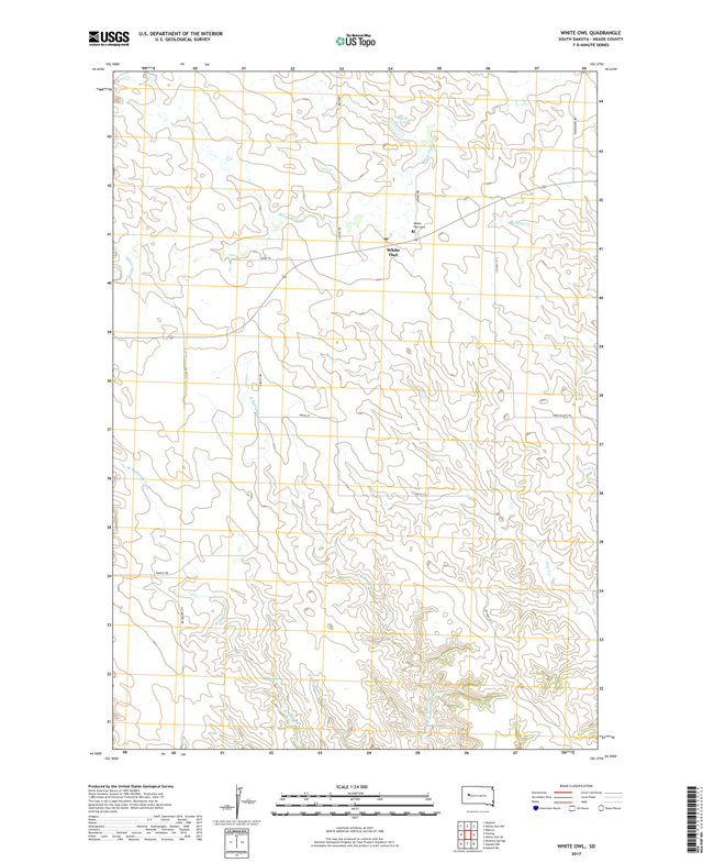 White Owl South Dakota  - 24k Topo Map