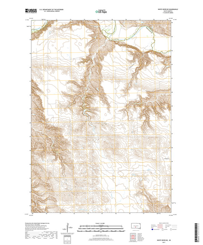 White River NE South Dakota  - 24k Topo Map