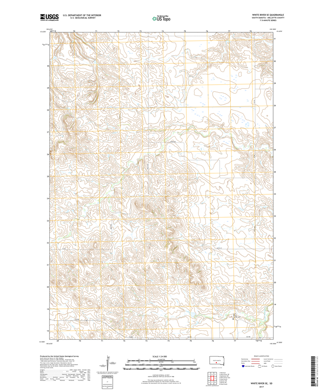 White River SE South Dakota  - 24k Topo Map