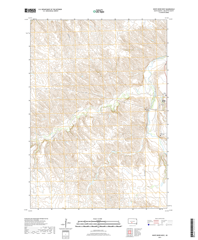 White River West South Dakota  - 24k Topo Map