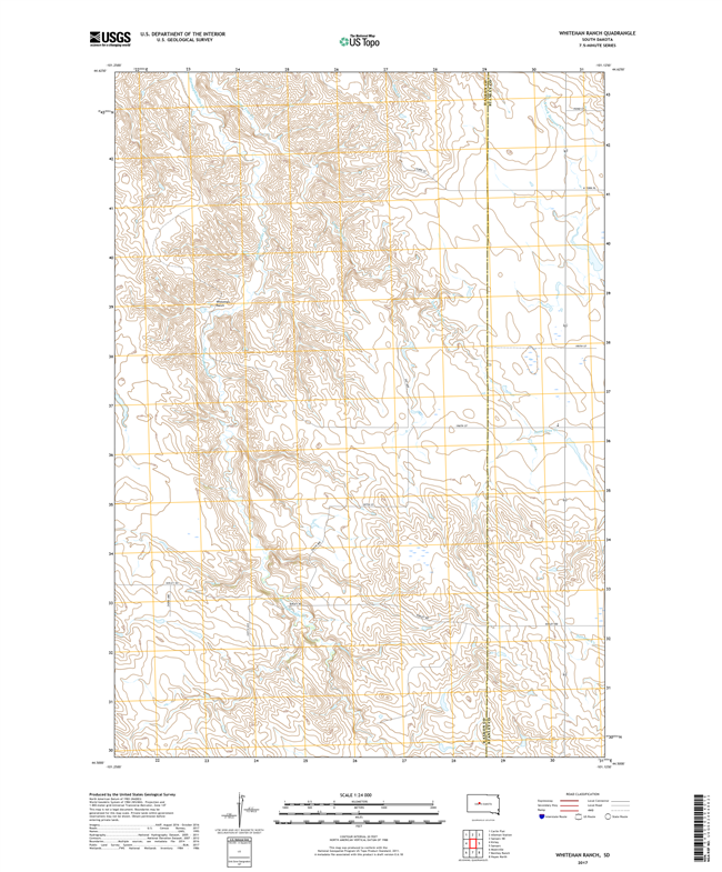 Whiteman Ranch South Dakota  - 24k Topo Map