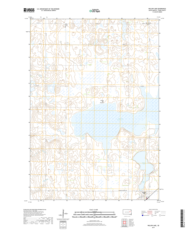 Willow Lake South Dakota  - 24k Topo Map