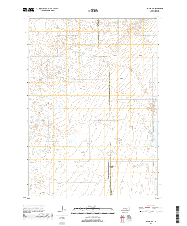 Wilson Dam South Dakota  - 24k Topo Map