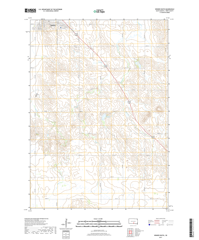 Winner South South Dakota  - 24k Topo Map