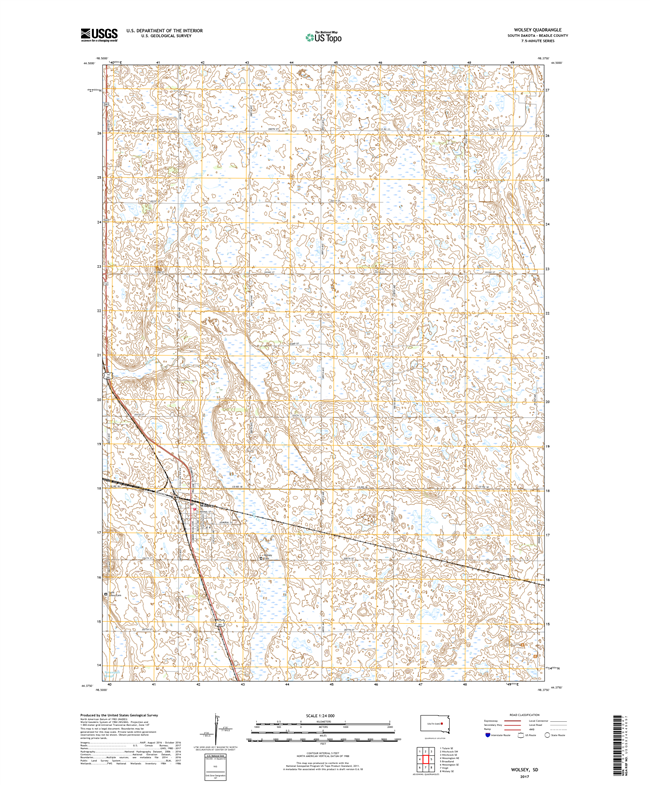 Wolsey South Dakota  - 24k Topo Map