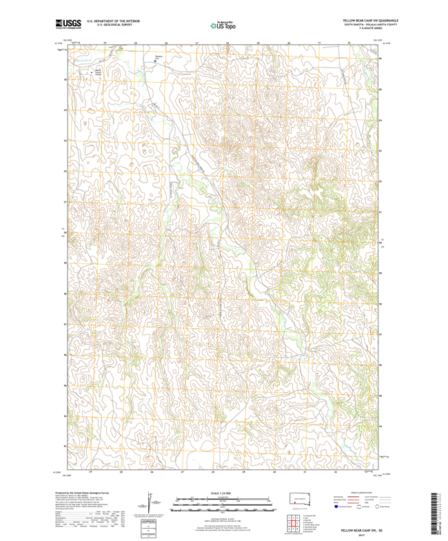 Yellow Bear Camp SW South Dakota  - 24k Topo Map