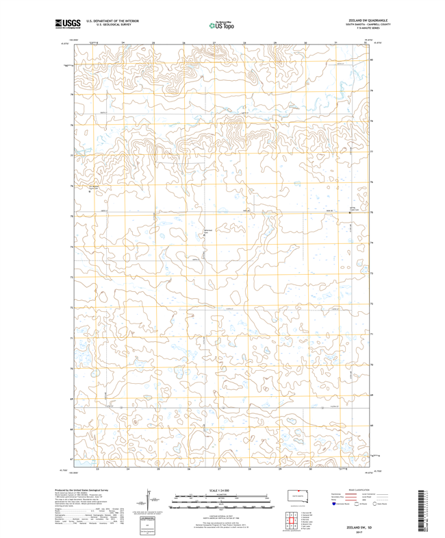 Zeeland SW South Dakota  - 24k Topo Map
