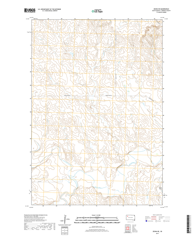 Zeona NE South Dakota  - 24k Topo Map