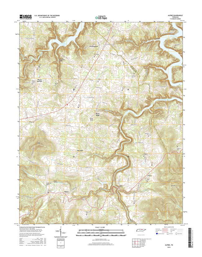 Alpine Tennessee  - 24k Topo Map